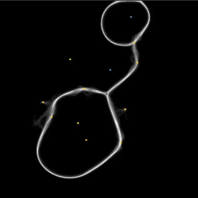 An early colony test — agents finding trails